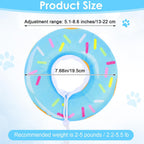 Hpmjz blue kitten recovery cone showing adjustable drawstring toggle detail