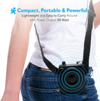 Pyle portable voice amplifier showing the 3.5mm auxiliary input jack and charging port