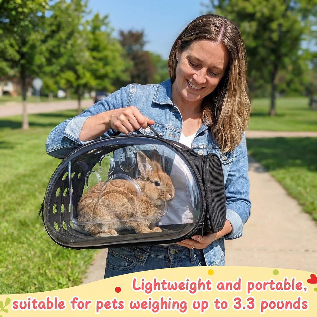 Hsei Small Pet Carrier Bag Portable Small Animal Travel Bag with Clear Side Panel Shoulder Strap for Hamster Chinchilla Rabbit Hedgehog Sugar Bird Lizard - Image 5