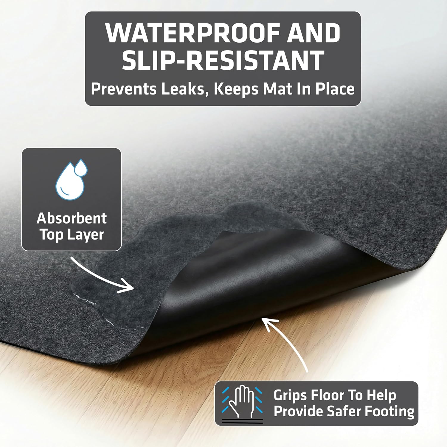 Drymate waterproof backing detail for floor protection