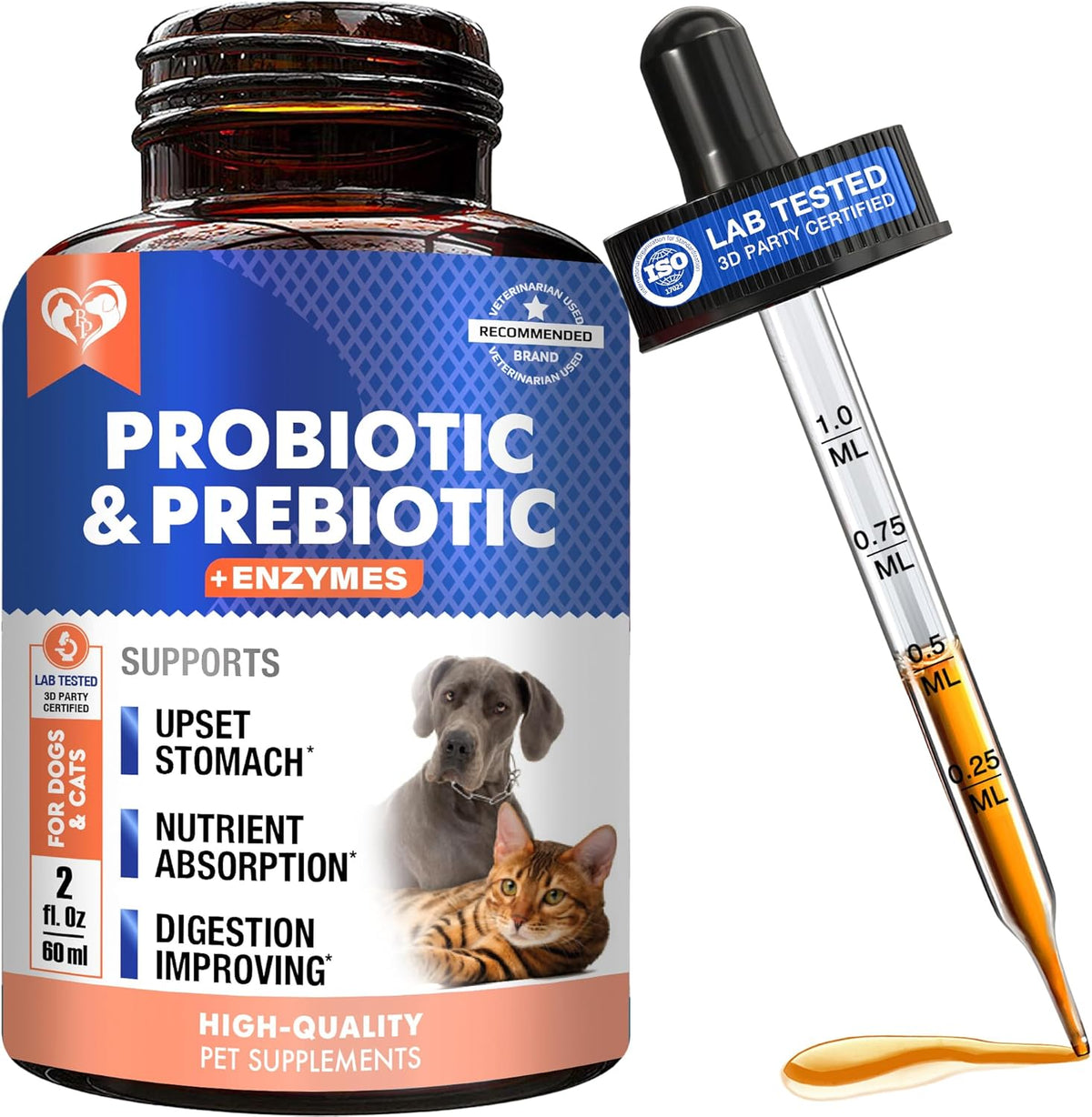 Beloved Pets Probiotics and Prebiotics for Dogs and Cats bottle front view