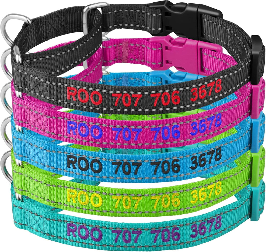 Personalized Martingale Dog Collar-Reflective Martingale Collars with Buckle, Custom Training Martingale Dog Collars Embroidered with Name and Phone Number for Small Medium Large Dogs - Image 10