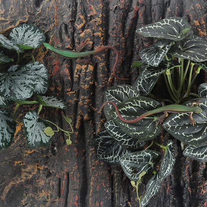 Side view of fake reptile plant foliage