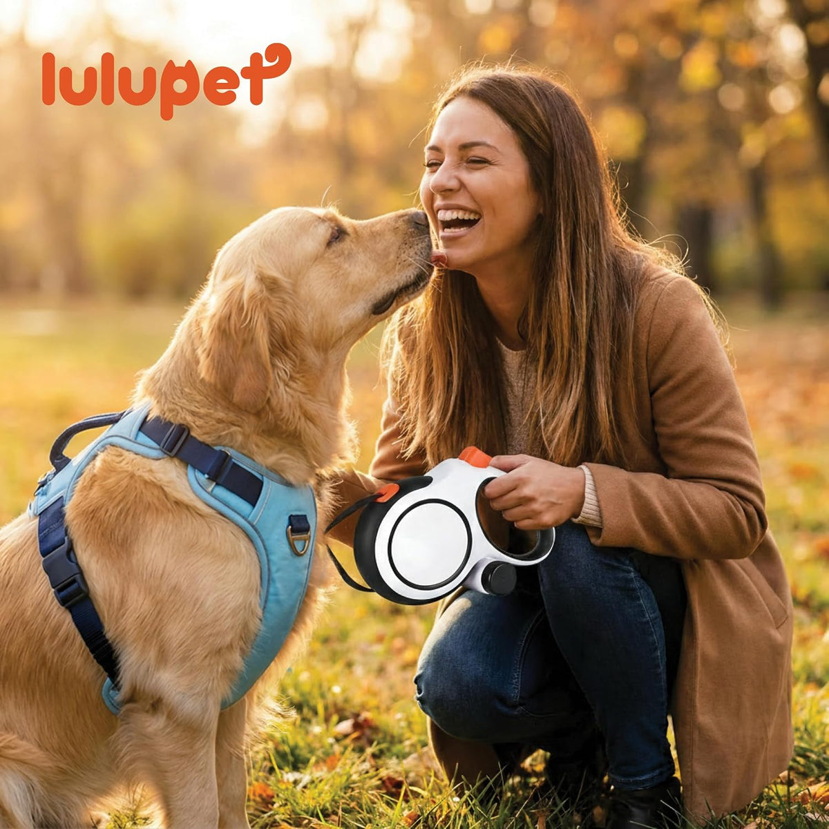 26Ft Heavy Duty Retractable Dog Leash with Dispenser and Poop Bags, for Small, Medium & Large Dogs Up to 110Lbs, 360 degrees Tangle-Free Design and a Durable Chrome Plated Hook - Image 9