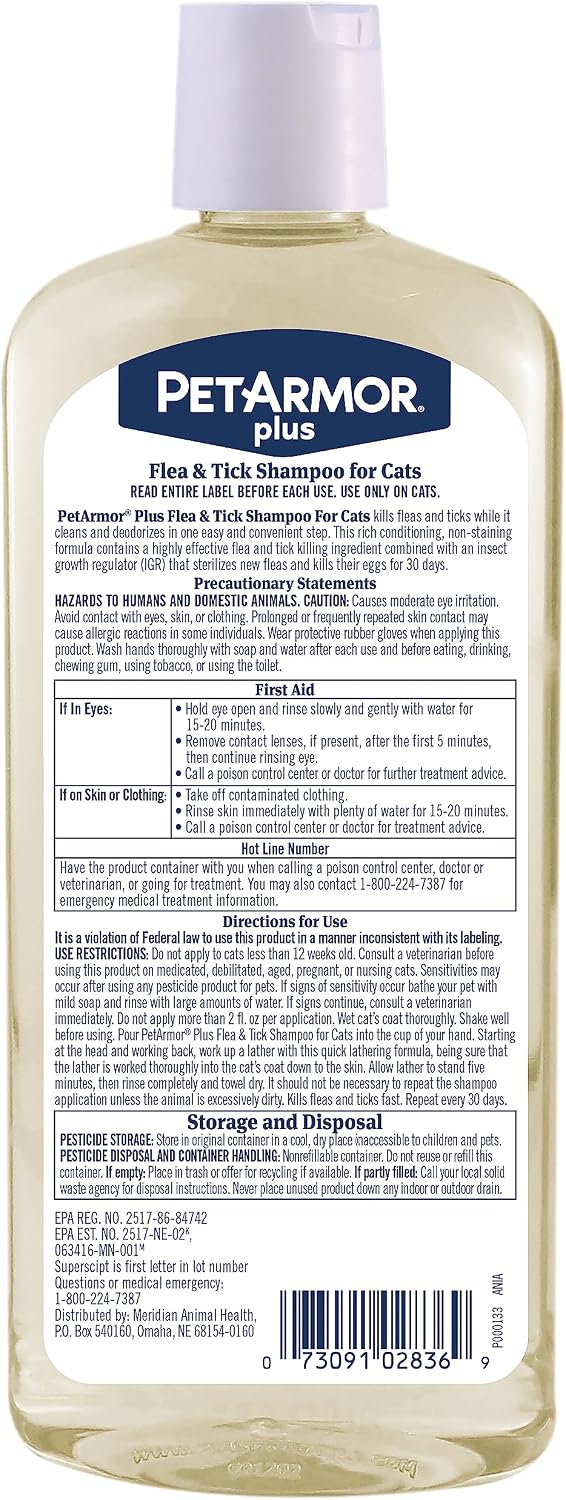 PetArmor flea and tick cat shampoo spring freesia twelve fluid ounces