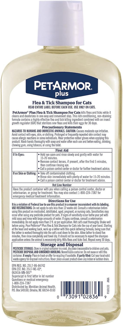 PetArmor flea and tick cat shampoo spring freesia twelve fluid ounces