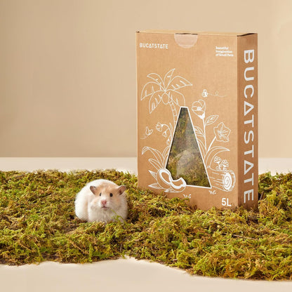 BUCATSTATE Cork Bedding 5L, Natural Hamster Bedding Odor Control for Dwarf Syrian Hamsters, Gerbils, Mice, Low-dust Hamster Substrate with Paper Hideout Box (Grain 2-4mm) - Image 9