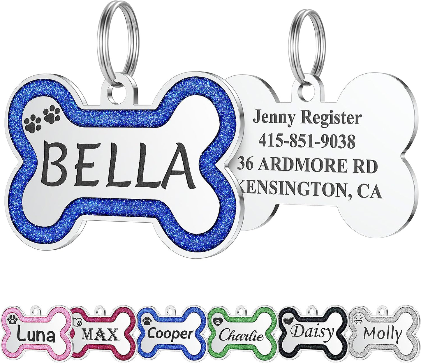 GISUREY customizable metallic dog tag with durable dual side engraving layout