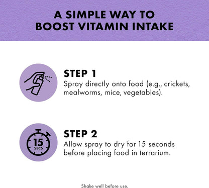 Ingredients list on Zilla Vitamin Supplement Food Spray
