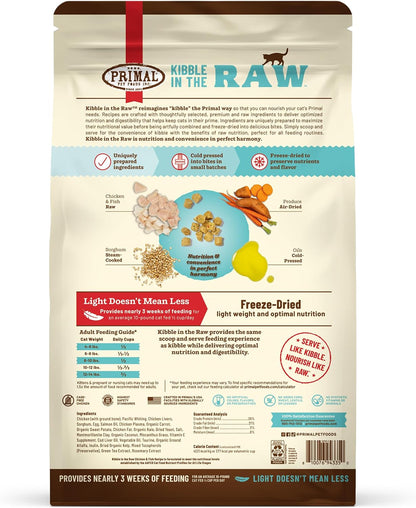 Close up of Primal Kibble in the Raw freeze dried cat food bites