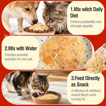 DYD pet food topper packaging showing ingredients