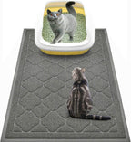 WePet Cat Litter Box Mat, Kitty Premium PVC Pad, Durable Trapping Rug, Phthalate Free, Urine-Resistant, Scatter Control, XXL 47 x 36 Inch, Grey - Image 9