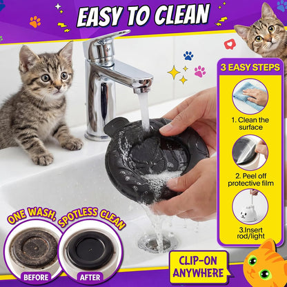 Automatic electronic flying bird wand toy securely attached to a glass window.