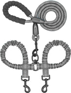 iYoShop Dual Dog Leash - 360 degrees Swivel, No Tangle Walking Leash with Shock Absorbing Bungee for Two Dogs (Large, 25-150 lbs, Black) - Image 10