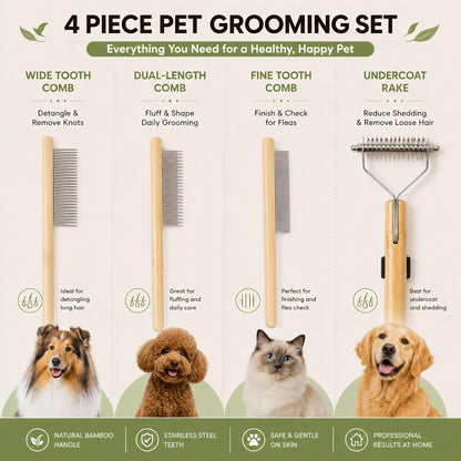 Juyoolumin pet grooming kit for long haired cats