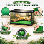 Mechpia reptile carpet cut to fit inside a bearded dragon enclosure setup