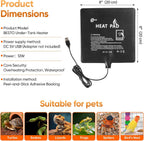 Reptile heating pad for snake terrarium highlighting the safe low voltage connection
