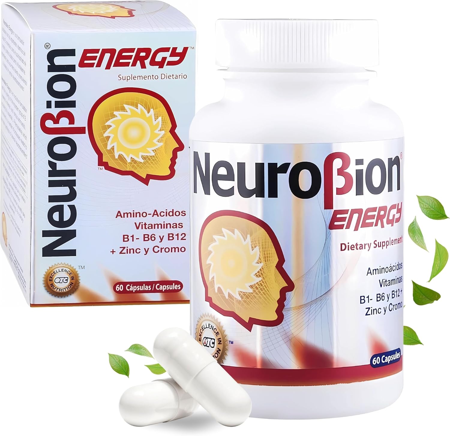 Neurobion Energy 60 capsules front bottle view showcasing premium brain alertness formula