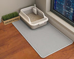 HCY&WLD Cat Litter Mat, 45x26/35x24/30x22/24x18 Inch Double Layer Cat Litter Box Mat, EVA Non-Slip, Waterproof Urine Proof Cat Litter Catcher Mat, Easy Clean Scatter Control (35x24 Inch, Khaki) - Image 13