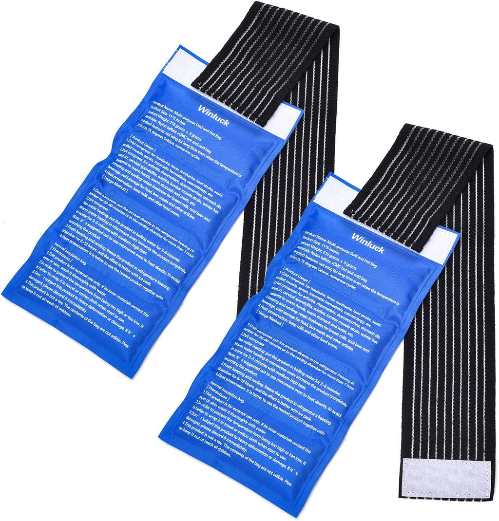 Winluck gel ice cold packs 2 piece set front view for pain relief