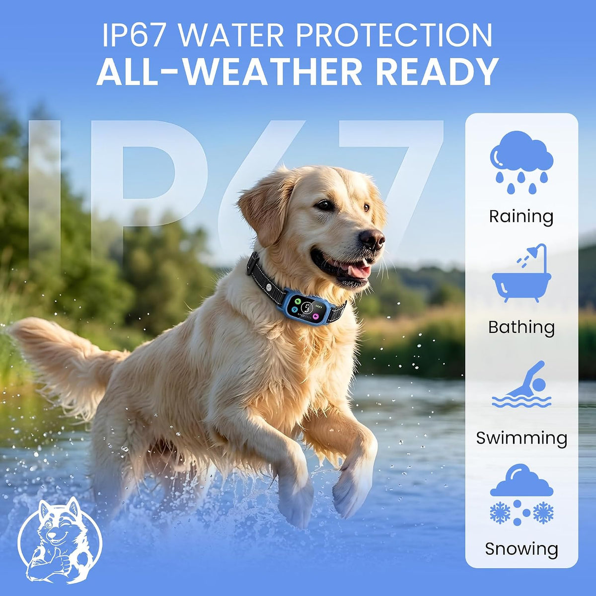 Adjustable nylon strap of dog training collar