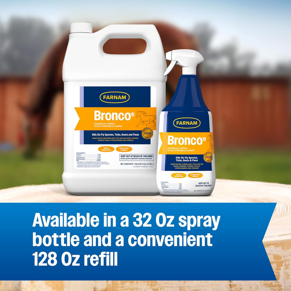 Farnam Bronco equine care fly control spray side profile