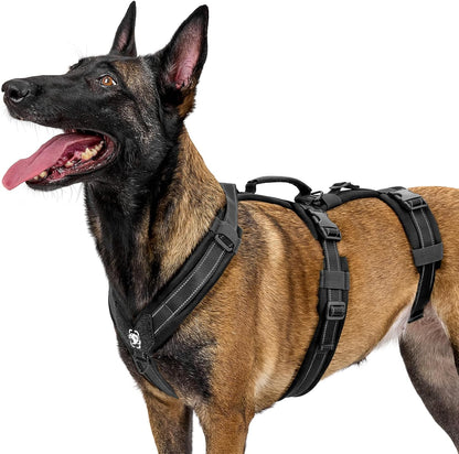 OneTigris Dog Harness No Pull, Adjustable Tactical Harness with Soft Padding, Y-Shaped Reflective Easy Walk Dog Harness for Medium and Large Dogs - Image 9
