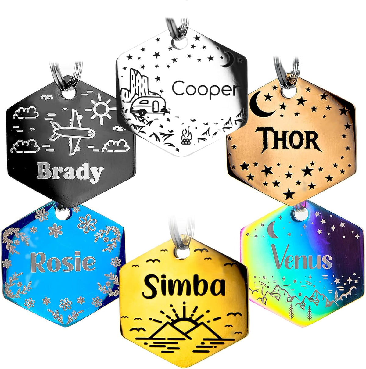 Personalized Dog Tag with 5 Lines of Custom Deep Engraved Durable Stainless Steel Pet ID Name Tag Designer Regular Size Bone - Image 11