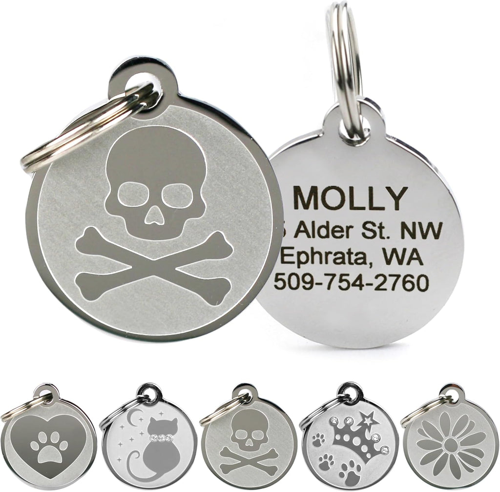 GoTags Stainless Steel Cat ID Tags, Available in Mouse and Cat Shapes, Includes up to 4 Lines of Custom Engraved Personalized Text - Image 14