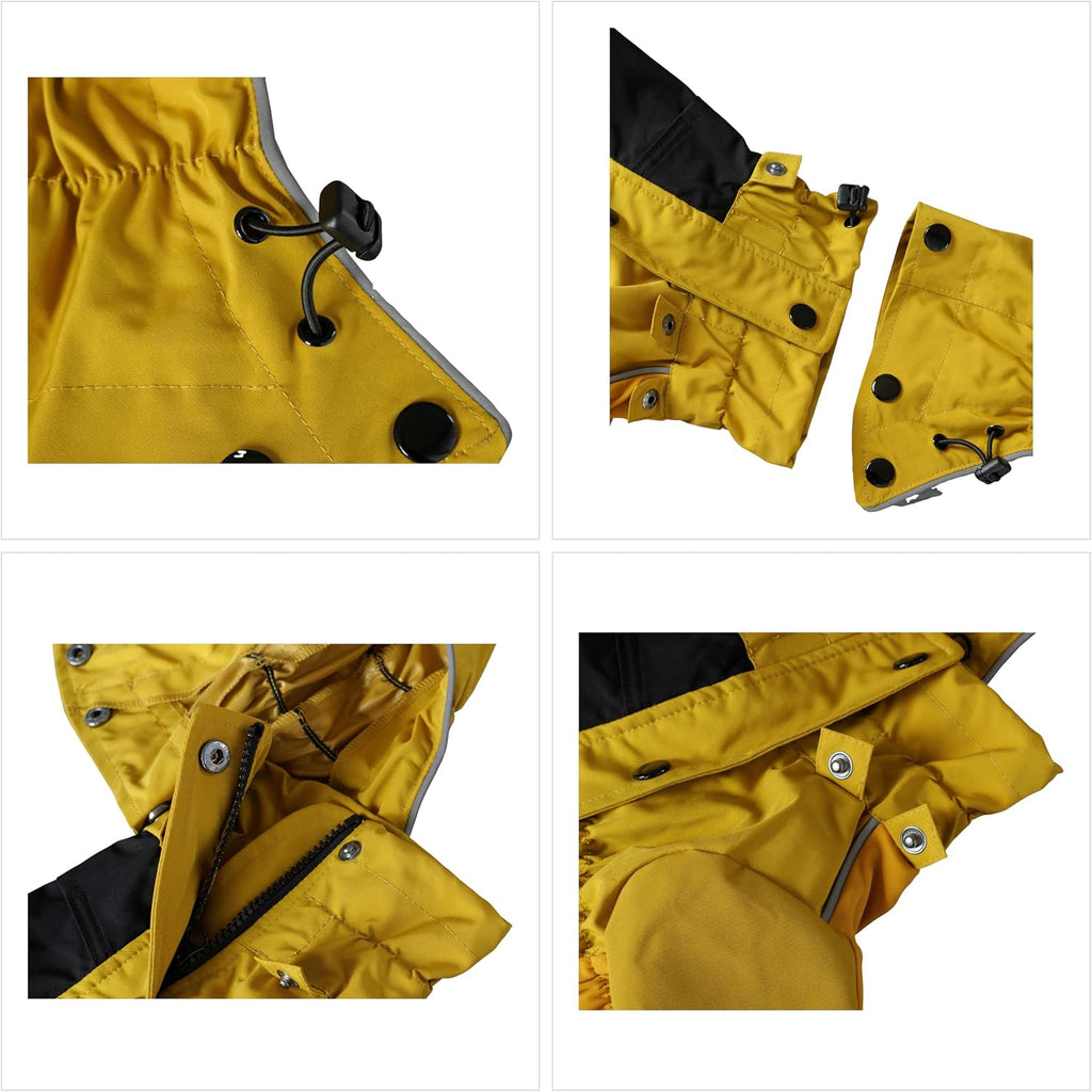 Lovelonglong windproof snowproof pet shell suit adjustable chest panel detail