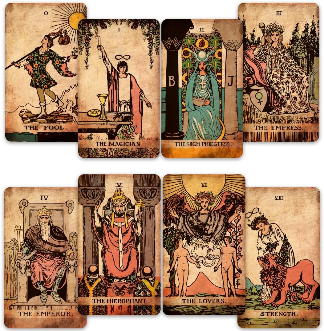 Crafterian Classic Tarot Set front view with gold-edged cards