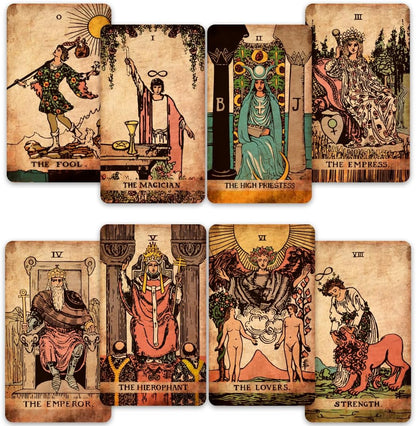 Crafterian Classic Tarot Set front view with gold-edged cards