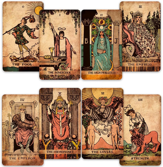 Crafterian Classic Tarot Set front view with gold-edged cards