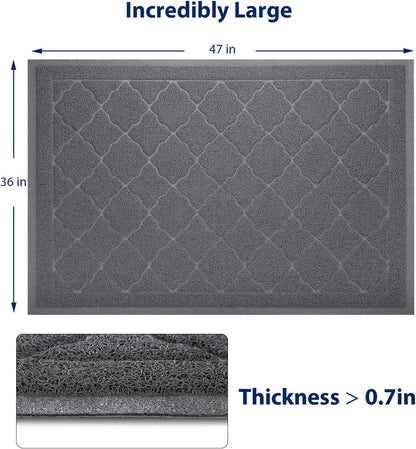 WePet Premium PVC Pad under a cat litter box catching scattered clay litter