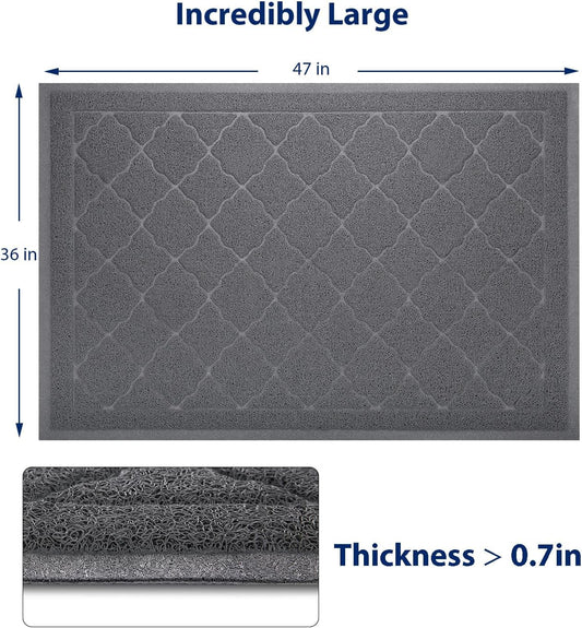 WePet Premium PVC Pad under a cat litter box catching scattered clay litter