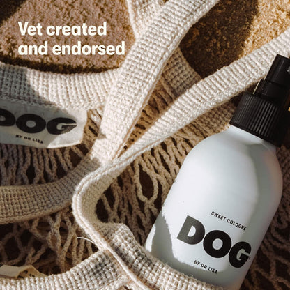 Non toxic lavender and bergamot scented dog deodorant deodorant lifestyle view