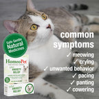 HomeoPet Feline Anxiety Relief dropper bottle showcasing dosage dispenser