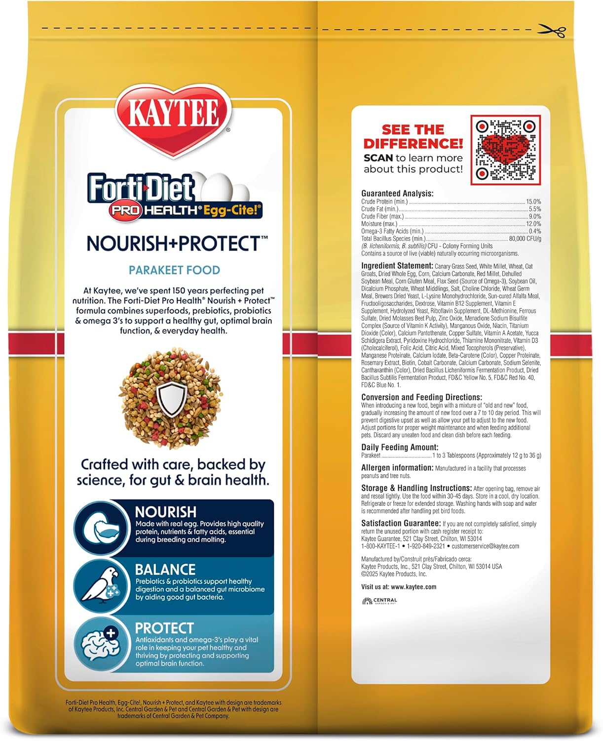 Kaytee Forti-Diet Pro Health Egg-Cite Nourish+Protect Parakeet, Supports Breeding and Molting, Nutrition Backed by Science, Digestive Health, 5 pounds - Image 12