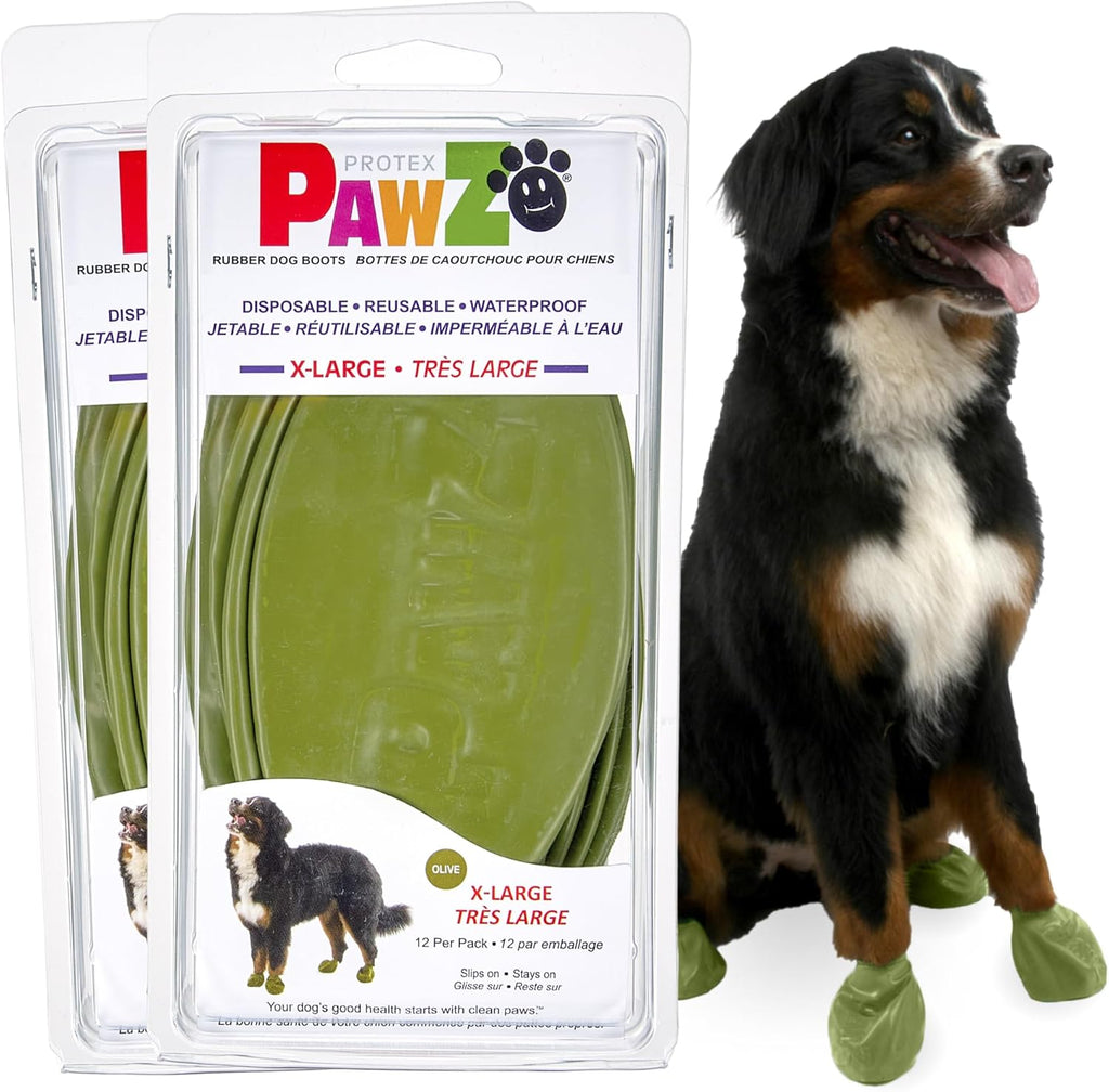 PawZ Rubber Dog Boots for Small Paws - All-Weather Waterproof Dog Shoes, Anti-Slip Traction for Rain, Snow, Mud & Hot Pavement - Pull-On Dog Booties, Black - Small (2"-2.5") - Pack of 24 - Image 11