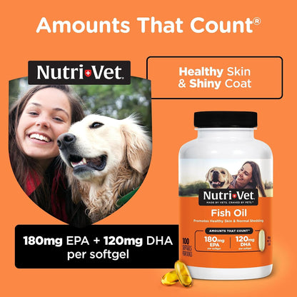 Nutri-Vet omega 3 dog capsules for excessive shedding control