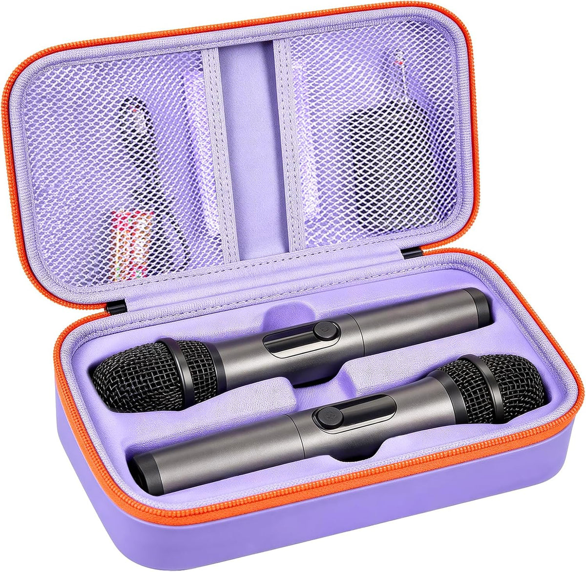 Wireless Microphone Case Compatible with JBL Wireless Two Microphone System, Handheld Dual Mic Travel Bag for Singing or Karaoke for Receivers, Adapters, AA Batteries - Image 13