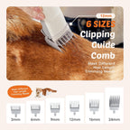Sweetcrispy five tool groomer kit showing shedding brush and fabric cleaning nozzle attachments