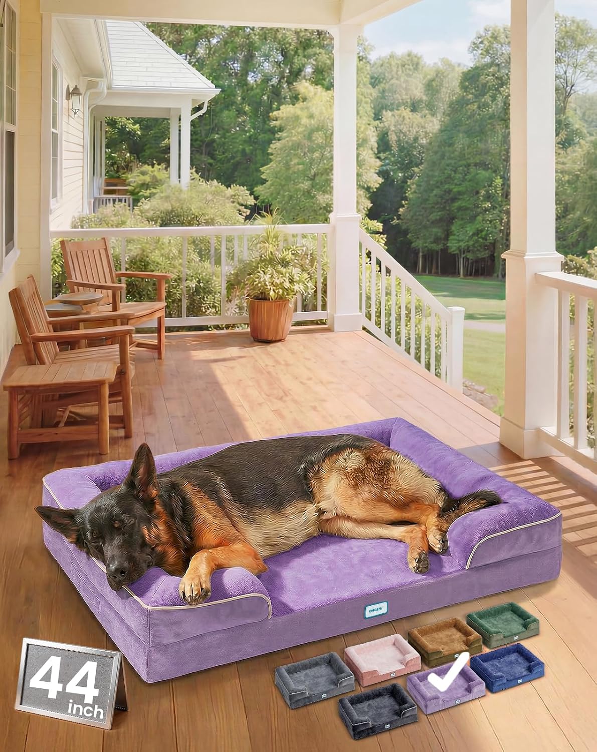 OhGeni Orthopedic Dog Bed Couch Cat Sofa for Large Sized Pets with Memory Foam, Machine-Washable Waterproof Removable Cover, Soft Comfortable Fabric, 35-inch (Gray) - Image 14
