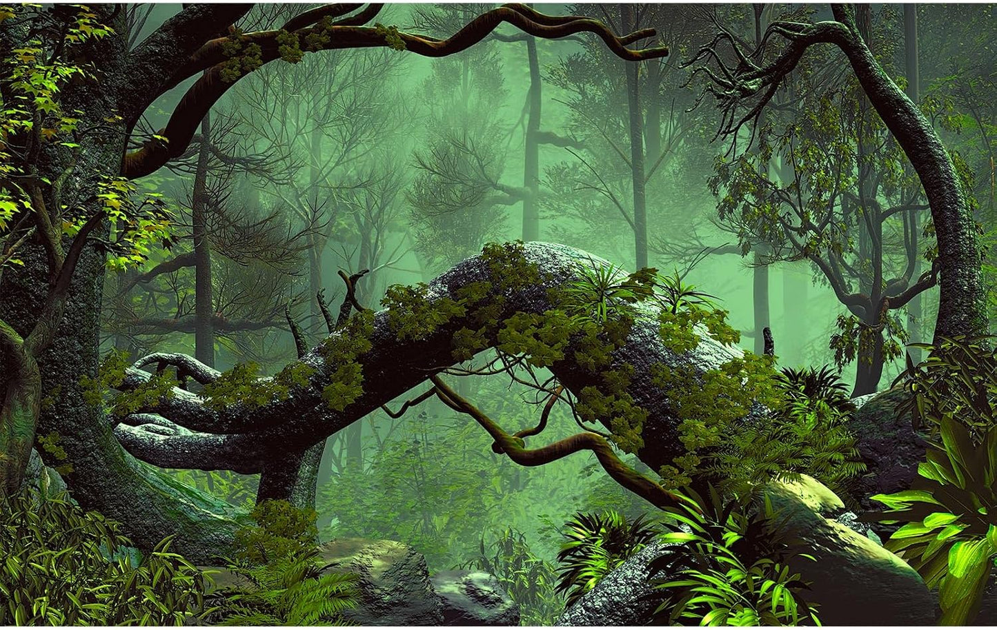 Rock Wall Reptile Habitat Background Greenery-Infused Room Vertical Moss Wall Terrarium Background Nature's Embrace Tropical Green Plants Fish Tank Background Moss Wall Aquarium Background 24x16in - Image 13