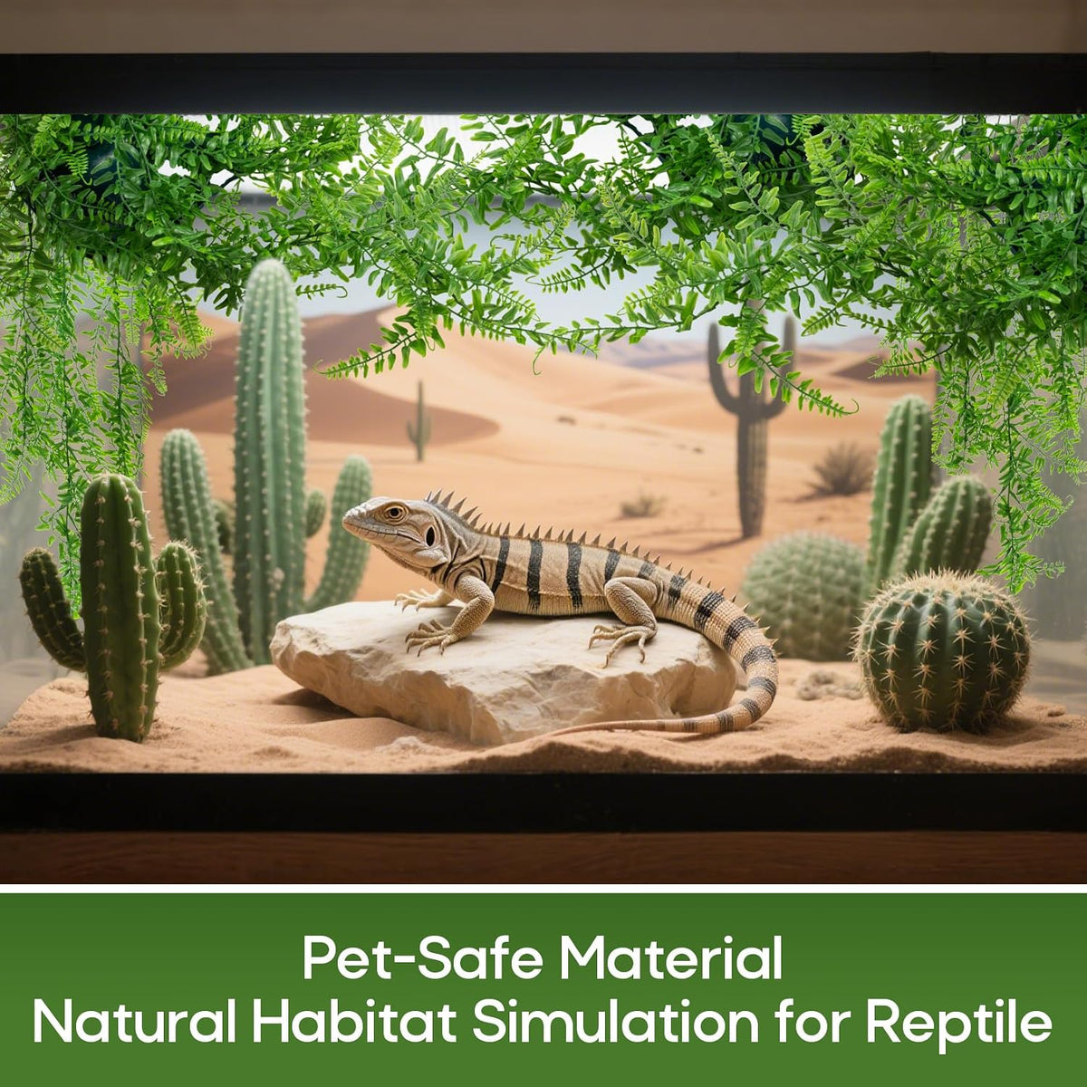 Rainflow artificial greenery foliage for reptile habitat decoration