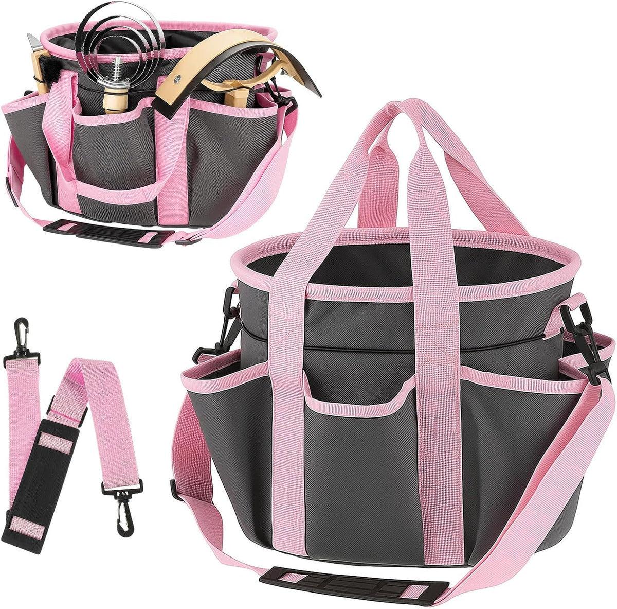 Abbylike multi-pocket tack organizer showcasing side pockets holding grooming sprays.