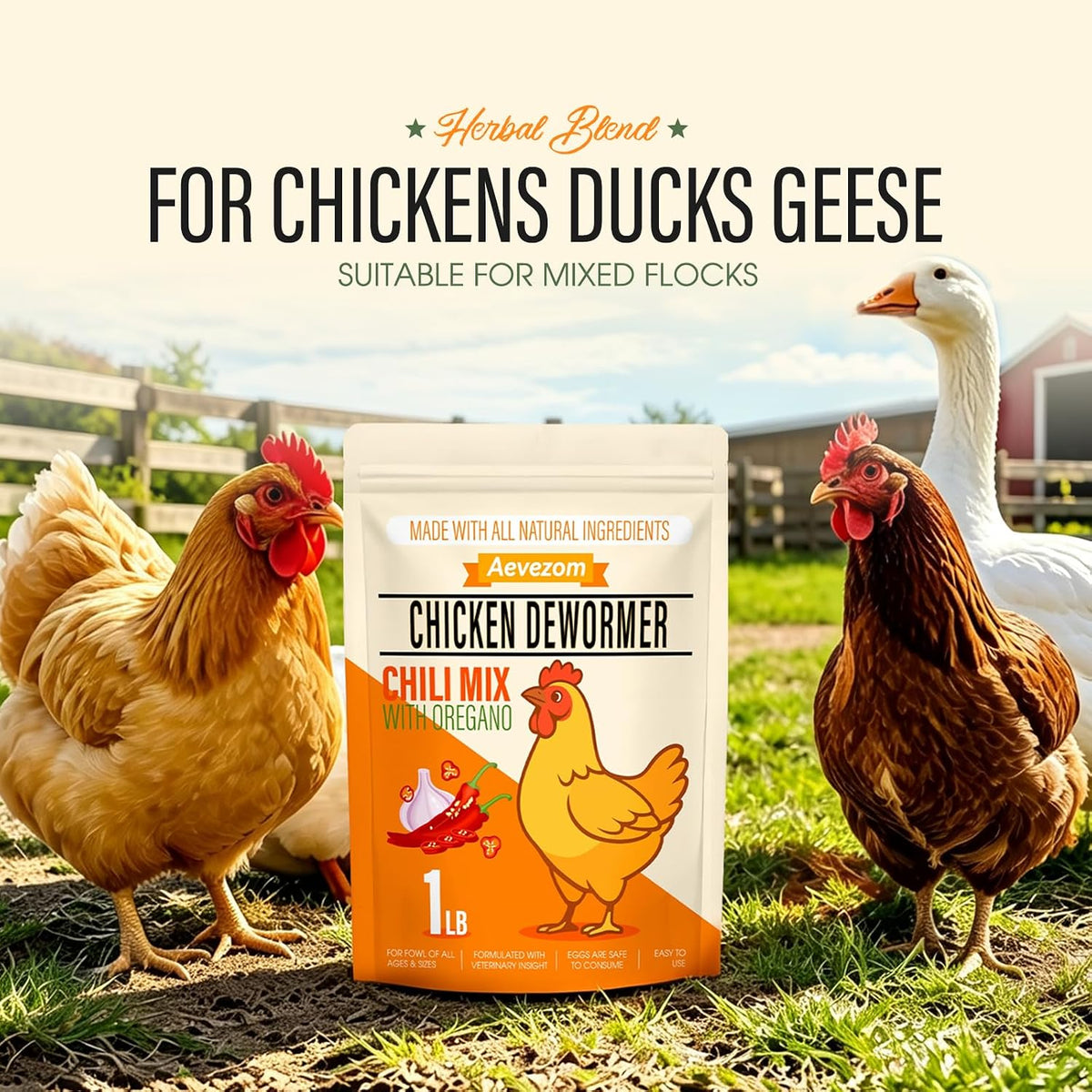 Aevezom Naturals Armor Chicken Dewormer Powder feeding instructions
