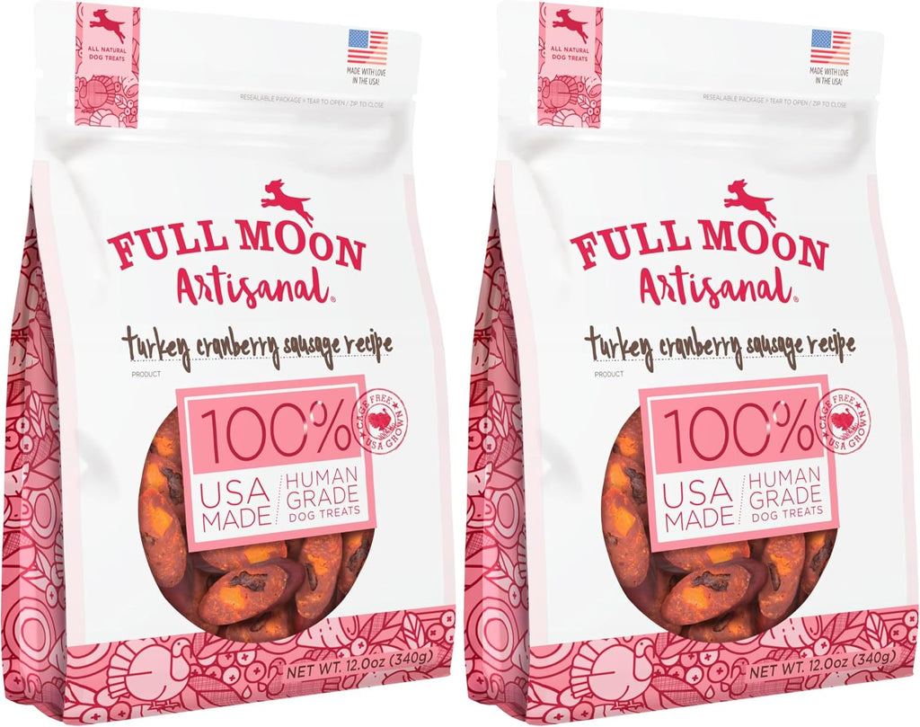 Authentic imported Full Moon turkey dog treats 12 oz