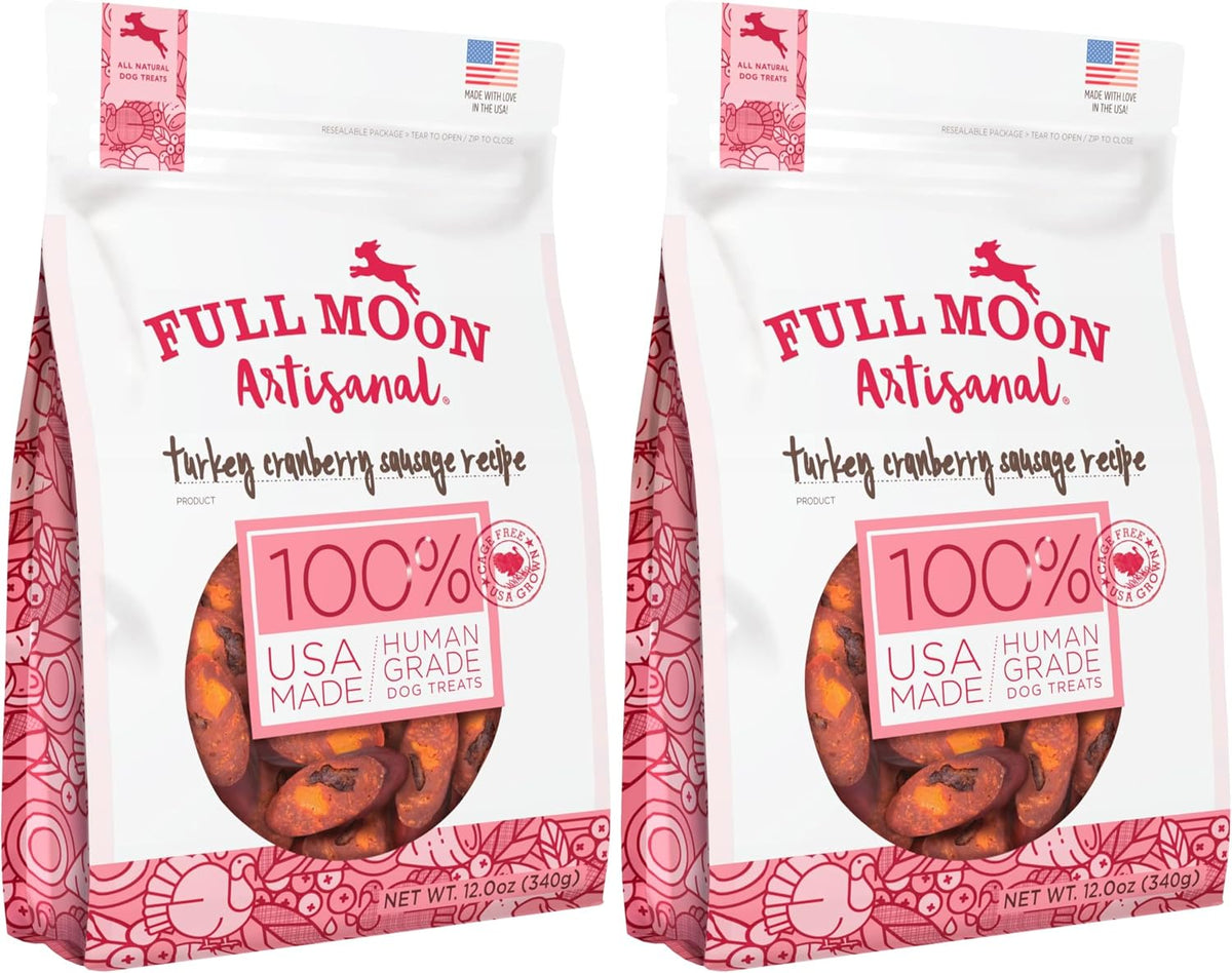 Authentic imported Full Moon turkey dog treats 12 oz