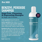 Pet MD shampoo bottle with grooming tools